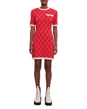 Maje Diamond Pattern Rhinestone Knit Dress In Red | ModeSens Maje Diamond Pattern Rhinestone Knit Dress In Red | ModeSens