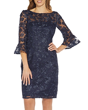 ADRIANNA PAPELL ROSIE EMBROIDERY SHEATH DRESS