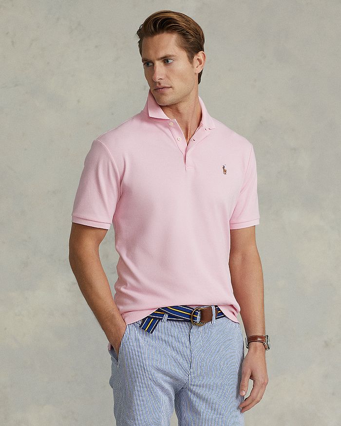 Shop Polo Ralph Lauren Classic Fit Soft Cotton Polo Shirt In Carmel Pink
