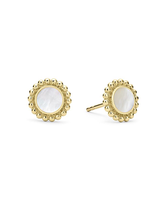 LAGOS - 18K Yellow Gold Covet Mother of Pearl Stud Earrings - 100% Exclusive