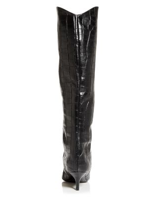 Women's Abbey Croc Embossed Kitten Heel Boots