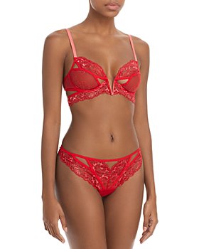 Bra & Panty Sets Red V-String Knickers Lingerie Underwear, Mid at