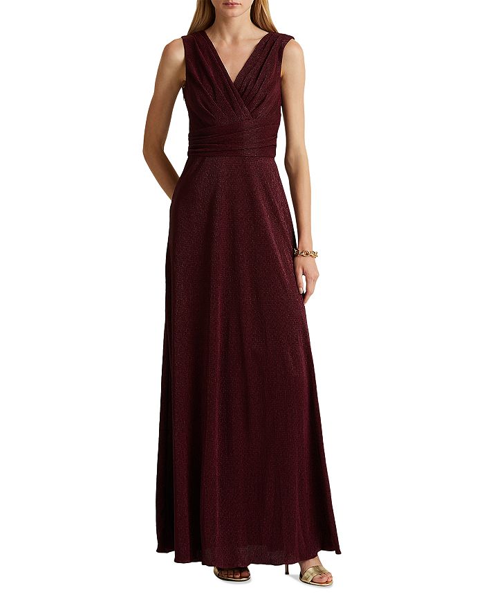 Ralph Lauren Pleated Crossover Gown | Bloomingdale's