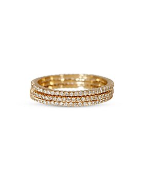 Apres Jewelry - 14K Yellow Gold Petite Ballier Diamond Rings, Set of 3