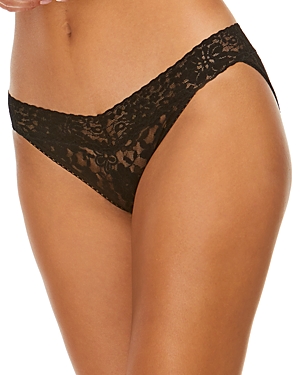 Shop Hanky Panky Daily Lace Low Rise V-kini In Black