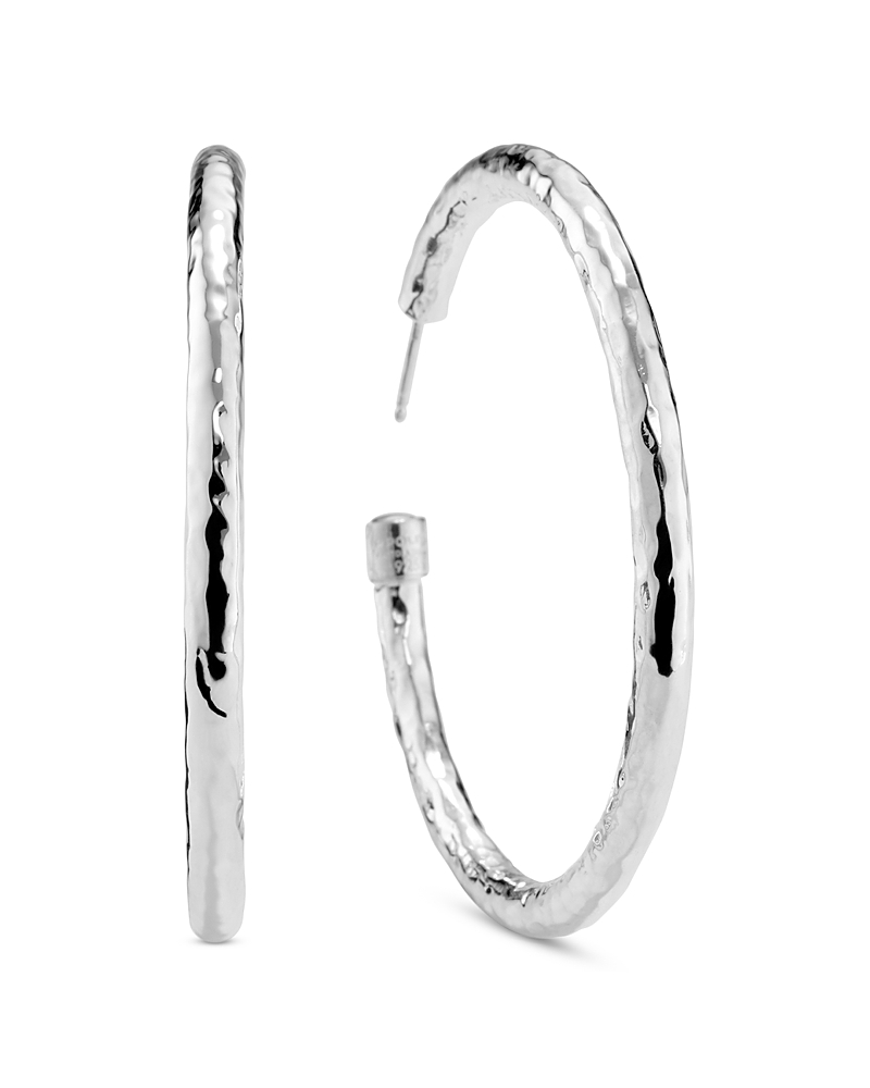 Ippolita Sterling Silver Classico Large Hammered Hoop Earrings