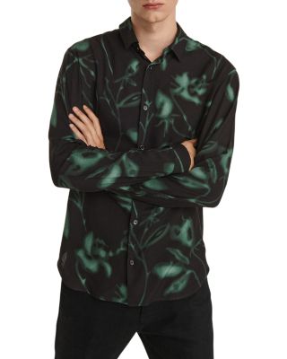 rose print button down