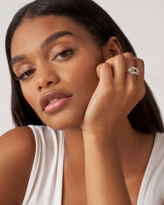 18K Yellow Gold & Sterling Silver Newport Diamond Knot Statement Ring