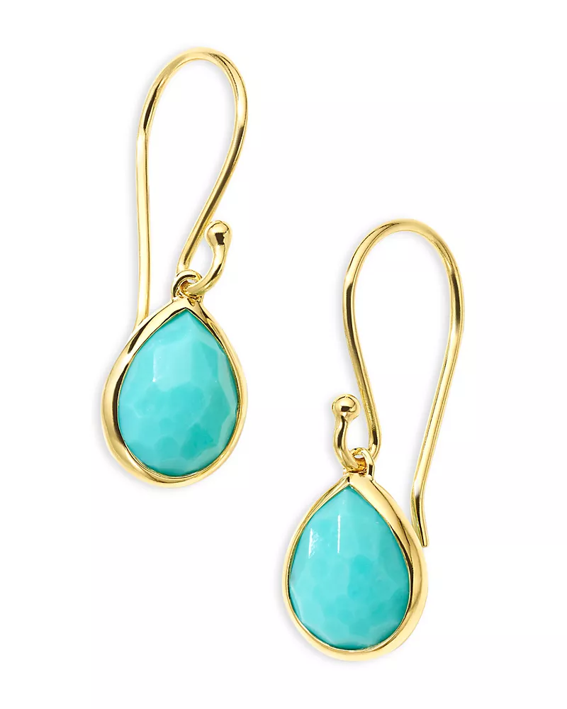 Ippolita 18K Yellow Gold Rock Candy Turquoise Teeny Teardrop Earrings
