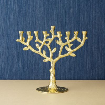 Tree of Life Menorah Gold