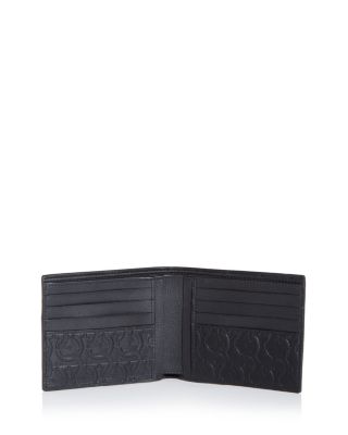 FERRAGAMO Men's Travel Embossed Gancini Leather Bifold Wallet
