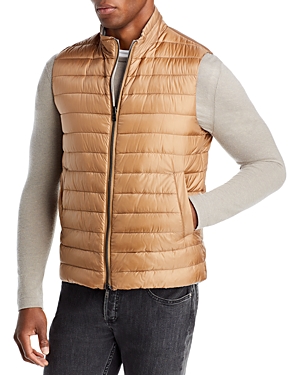Herno Nylon Ultralight Reversible Down Vest In Camel