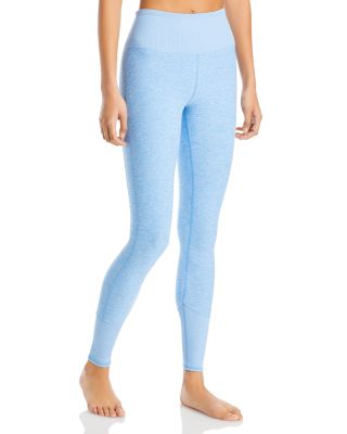 Alo Yoga High Waist Alosoft Lounge Leggings In Tile Blue/white Heather