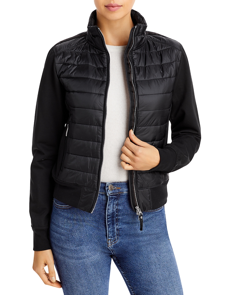 Shop Parajumpers Rosy Mixed Media Puffer Jacket In Black