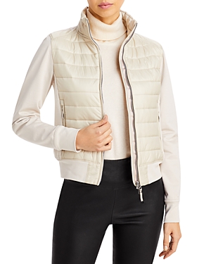 Shop Parajumpers Rosy Mixed Media Puffer Jacket In Birch