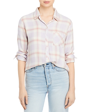 Rails Hunter Plaid Button-up Shirt In Lavender Rose Cream