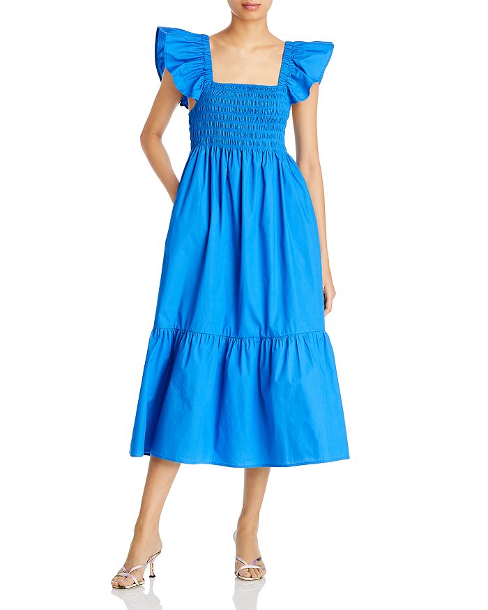 AQUA Smocked Midi Dress - 100% Exclusive | Bloomingdale's