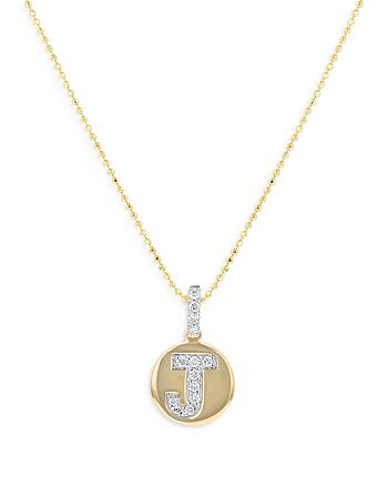 Bloomingdale's - Diamond Accent Initial "J" Pendant Necklace in 14K Yellow Gold, 0.05 ct. t.w. - 100% Exclusive