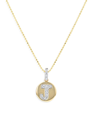 Bloomingdale's Diamond Accent Initial J Pendant Necklace in 14K Yellow Gold, 0.05 ct. t.w. - 100% Ex