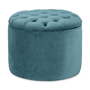 Tov Furniture Queen Velvet Storage Ottoman In Sea Blue