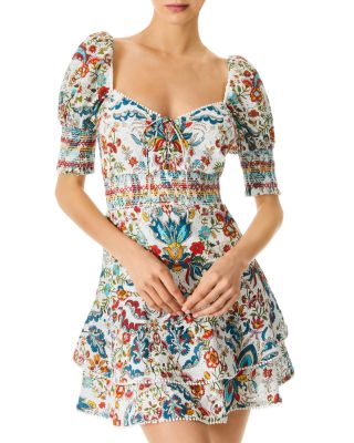 Alice and Olivia Crawford Sweetheart Floral Mini Dress | Bloomingdale's