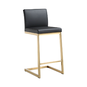 Tov Furniture Parma Gold Steel Counter Stool (set Of 2) In Black