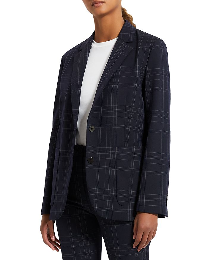Theory plaid deals blazer