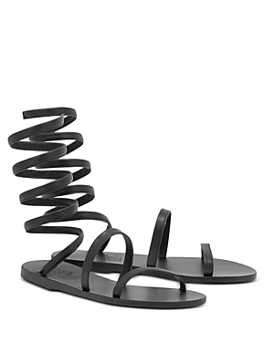 Ancient Greek Sandals Ofis Wraparound Mid-calf Sandals In Black