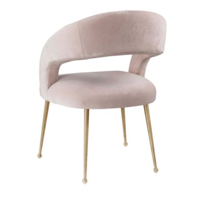  Rocco Velvet Dining Chair in Blush
