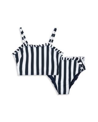 Habitual Kids - Girls' Mini Ruffles Stripe Two Piece Swimsuit - Big Kid
