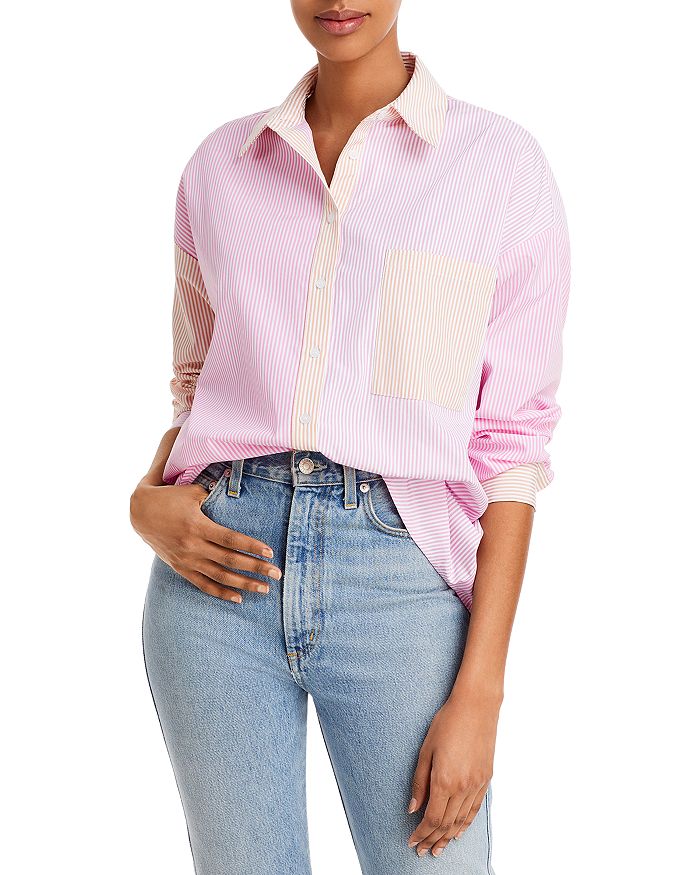 Lucy Paris Color Block Button Down Shirt | Bloomingdale's