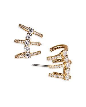 Shop Nadri Love All Cubic Zirconia Caged Stud Earrings In 18k Gold Plated