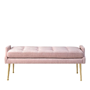 Tov Furniture Eileen Slub Velvet Bench In Blush