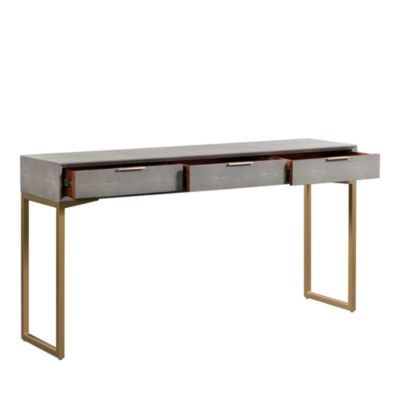 Pesce Shagreen Console Table in Grey
