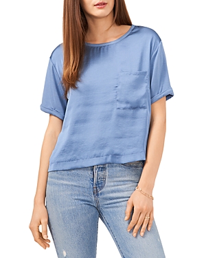 1.state Mixed Media T-shirt In Porcelain Blue