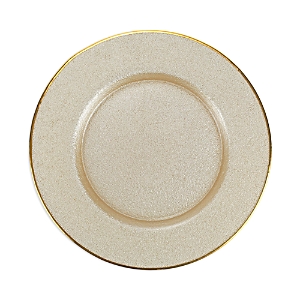Shop Vietri Metallic Glass Service Plate Charger In Pearl