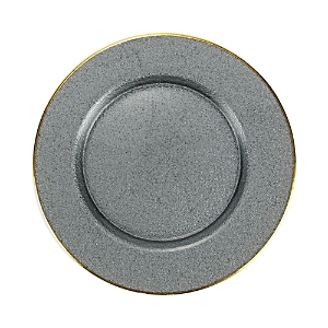 Shop Vietri Metallic Glass Service Plate Charger In Slate