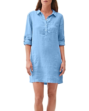 Michael Stars Eleanor Popover Collared Short Shirtdress In Oxygen
