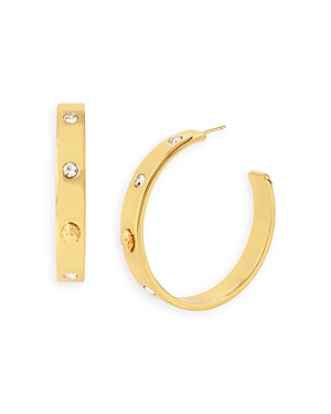 KURT GEIGER EAGLE & CRYSTAL STUDDED HOOP EARRINGS