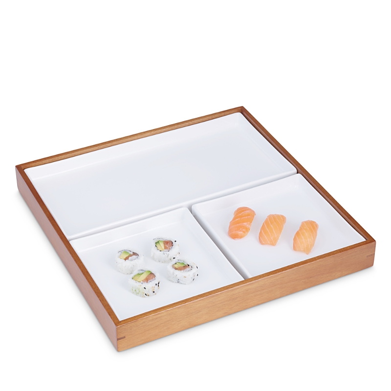 Nambe Nambé Duets Bento Box Serving Tray In White
