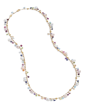 Marco Bicego 18k Yellow Gold Paradise Pearl Mixed Gemstone And Cultured Freshwater Pearl Necklace, 29.5 In Multi/gold