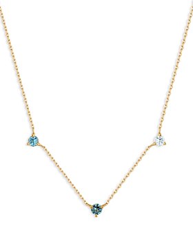 Moon & Meadow - 14K Yellow Gold Multi Blue Topaz Collar Necklace, 16-18" - 100% Exclusive