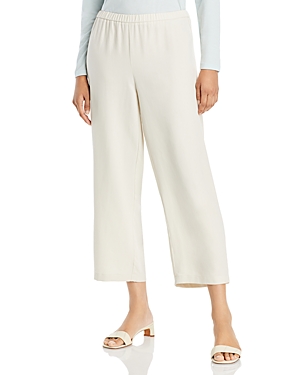 EILEEN FISHER STRAIGHT CROPPED SILK PANTS