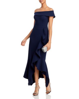 Scuba Crepe Off-the-Shoulder Midi Dress - Exclusive