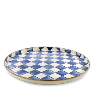 MacKenzie-Childs Royal Check Enamel Round Tray