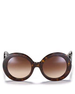 prada baroque 55mm round sunglasses