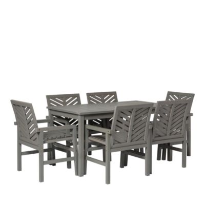 Walker Edison 7 Piece Chevron Outdoor Patio Dining Set