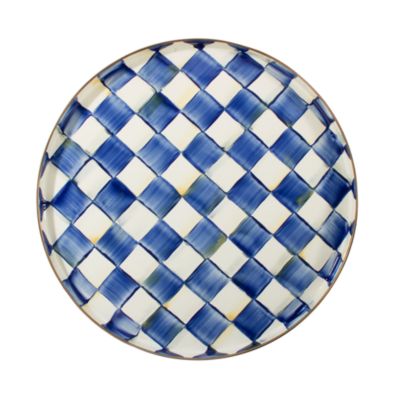 Royal Check Enamel Round Tray