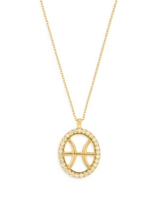 Diamond Pisces Pendant Necklace 