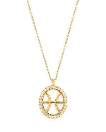 Bloomingdale's - Diamond Pisces Pendant Necklace in 14K Yellow Gold, 0.20 ct. t.w. - 100% Exclusive